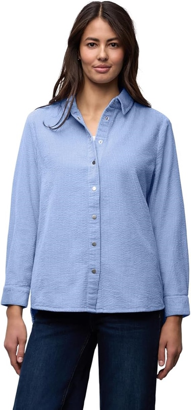 Corduroy longblouse w pressbut