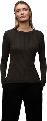 round neck rib sweater