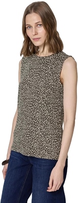 printed rib turtle neck top