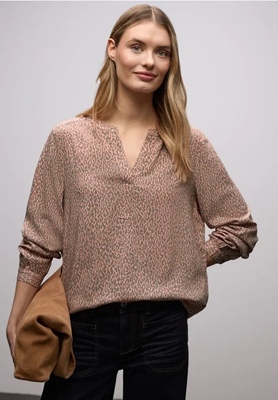 Splitneck tunic blouse AOP