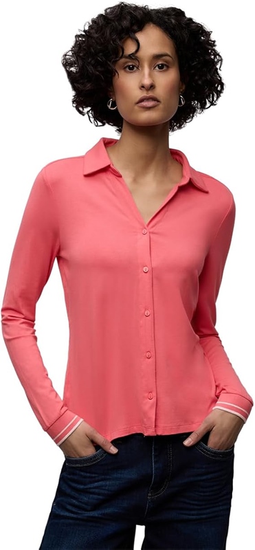 jersey blouse w.striped cuffs