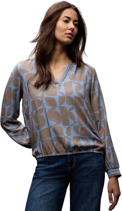 Splitneck blouse w tape detail