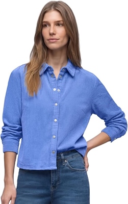 QR Corduroy shirtcollar blouse