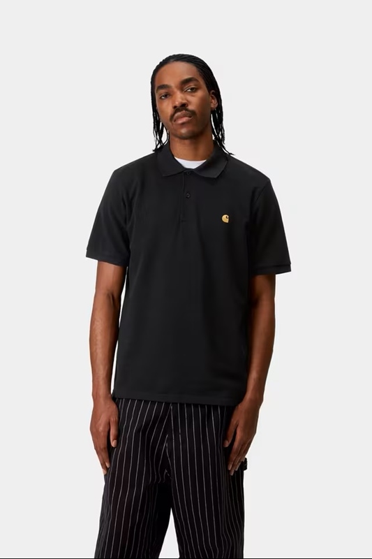 Case Pique Polo Black/Gold