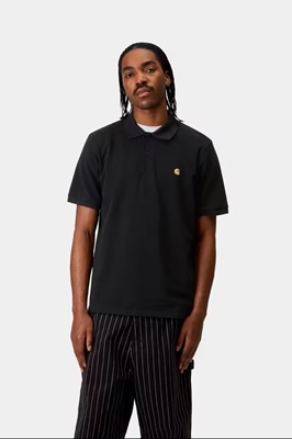 Case Pique Polo Black/Gold