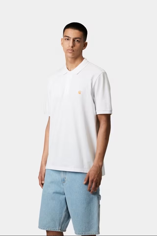 Chase Pique Polo White/Gold