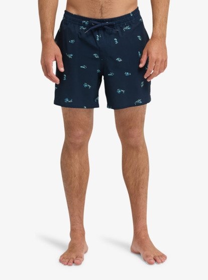 Stretch Printed Volley 16 Dark Navy