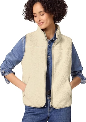 Short Teddy Vest w. Stand-Up C