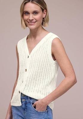 knit look v-neck vest