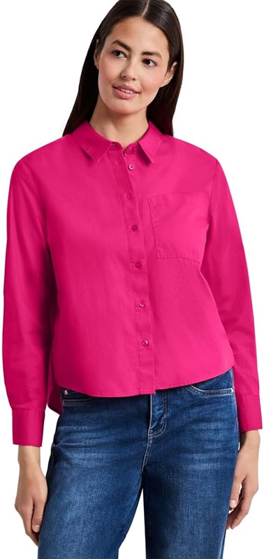 QR Cotton shirtcollar blouse w