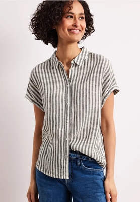 SOL_Striped shirtcollarblouse
