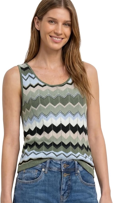 multicolor zig-zag top