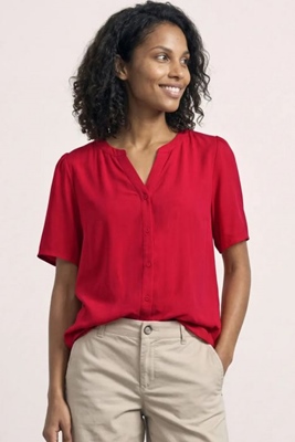 Buttoned splitneck blouse UNI