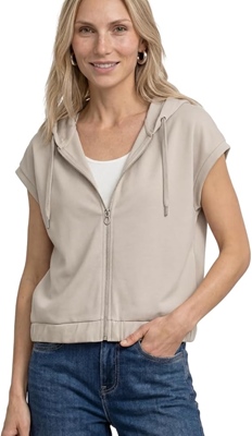 silk look hoody vest