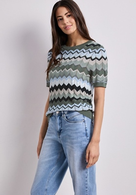 multicolor zig-zag sweater