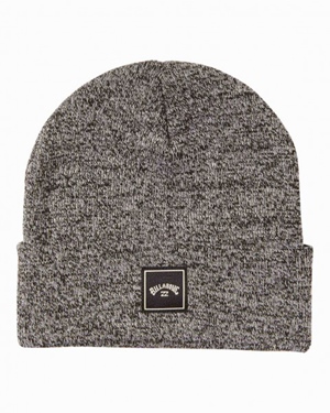 STACKED BEANIE BLACK HEATHER