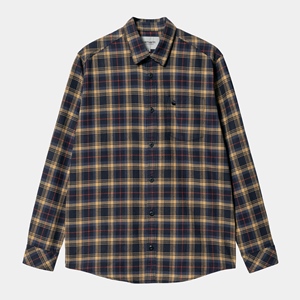 L/S LERMOND SHIRT OCHRE/DARK NAVY