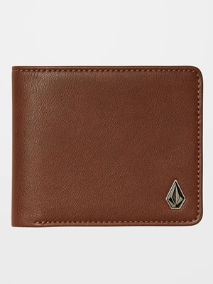 SLIM STONE PU WALLET BRN