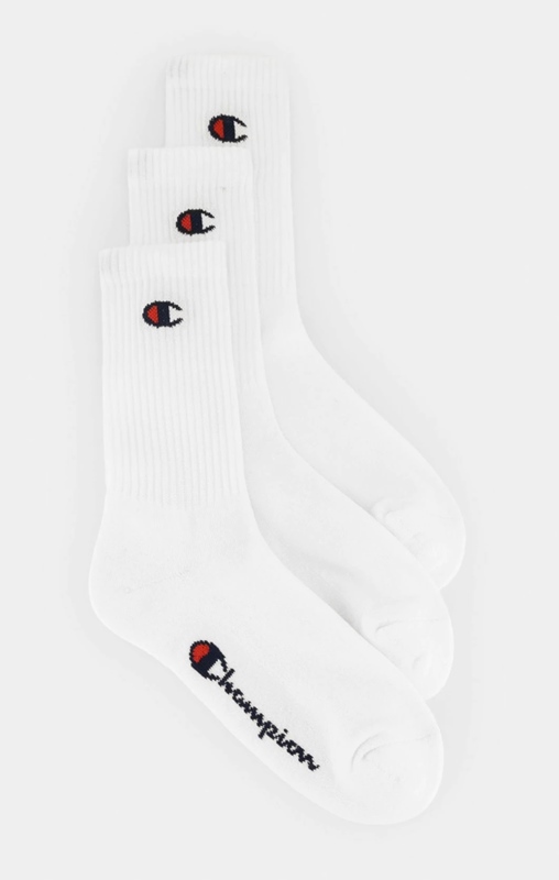 3 pk Crew Socks White