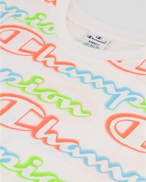 Crewneck Croptop T-Shirt White/Allover