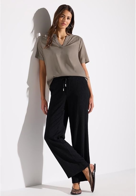 QR Splitneck blouse w turn-up
