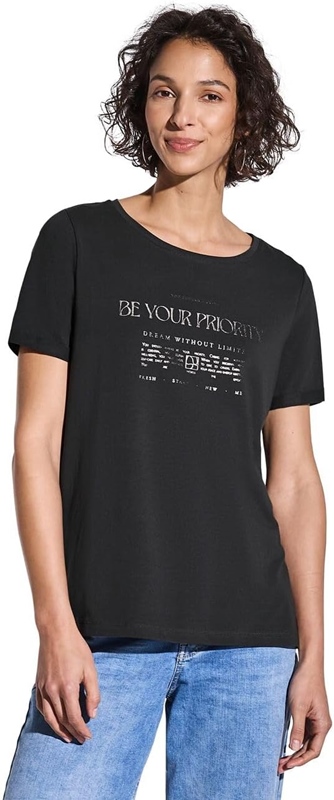 foil wording print shirt