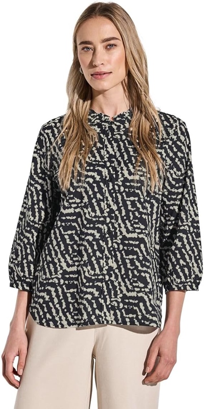 LTD QR buttoned blouse with fr