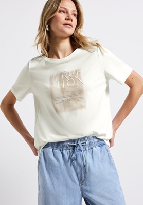 partprint shirt w.foil wording