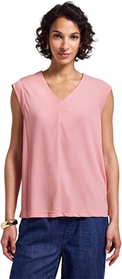 silk look structure v-neck shi