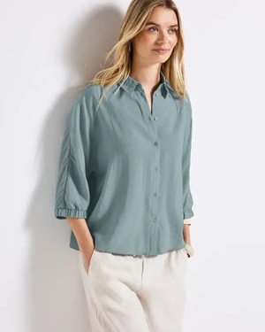 Buttoned shirtcollar blouse w