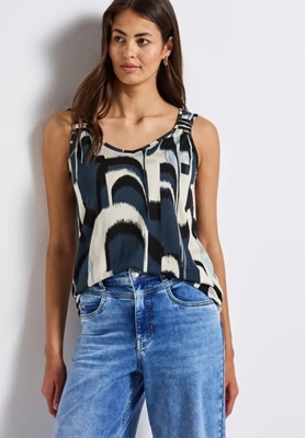 printed jersey top w.knot deta