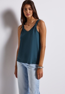 silk look top w.knot detail
