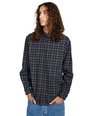 Button Down Reg Tartan Blue