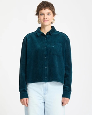 Weellow Cord Shirt Emerald Green