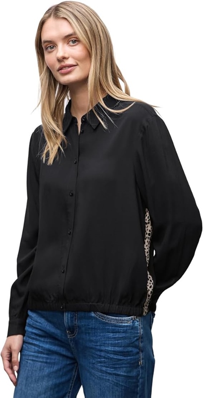 Shirtcollar blouse w gathered