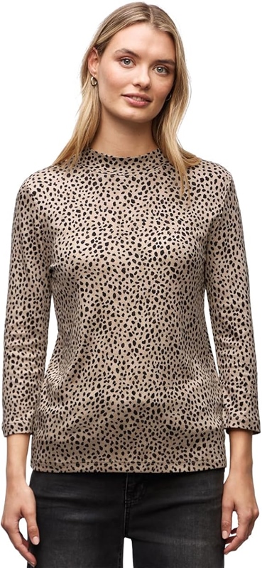 printed basic turtle neck shir