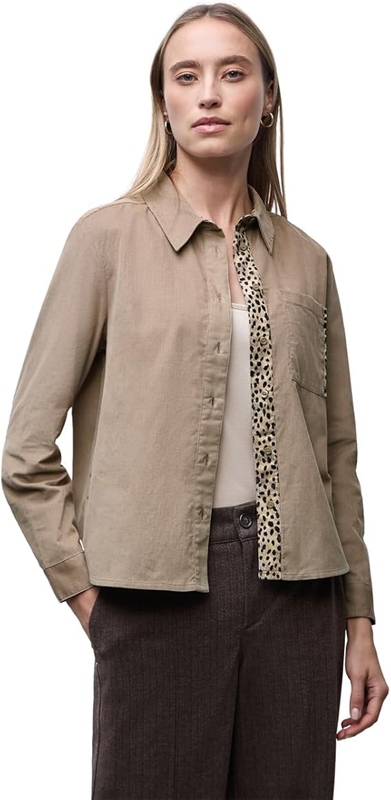 LTD QR Corduroy blouse w pipin