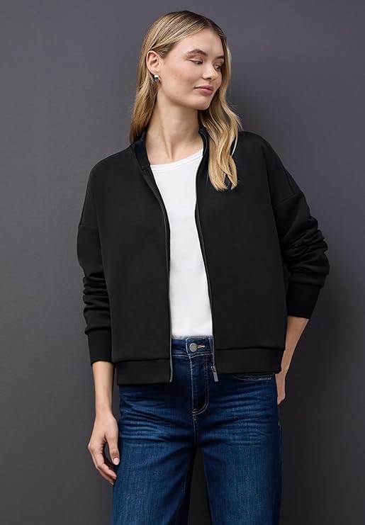 silk look jacket w.rib details